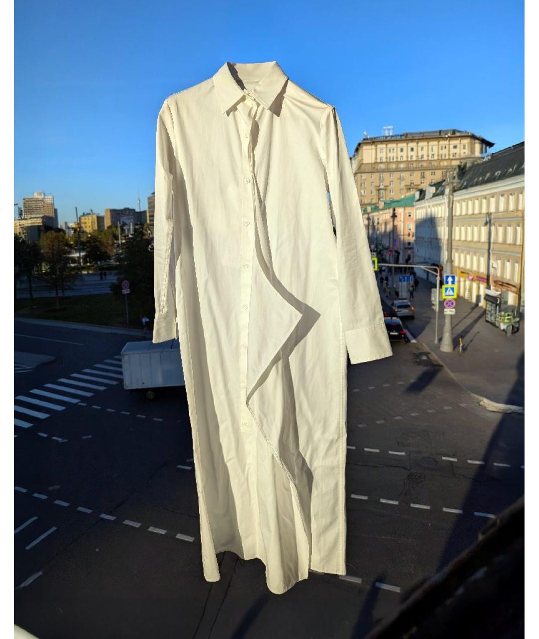 YOHJI YAMAMOTO Белое хлопковое повседневное платье, фото 10