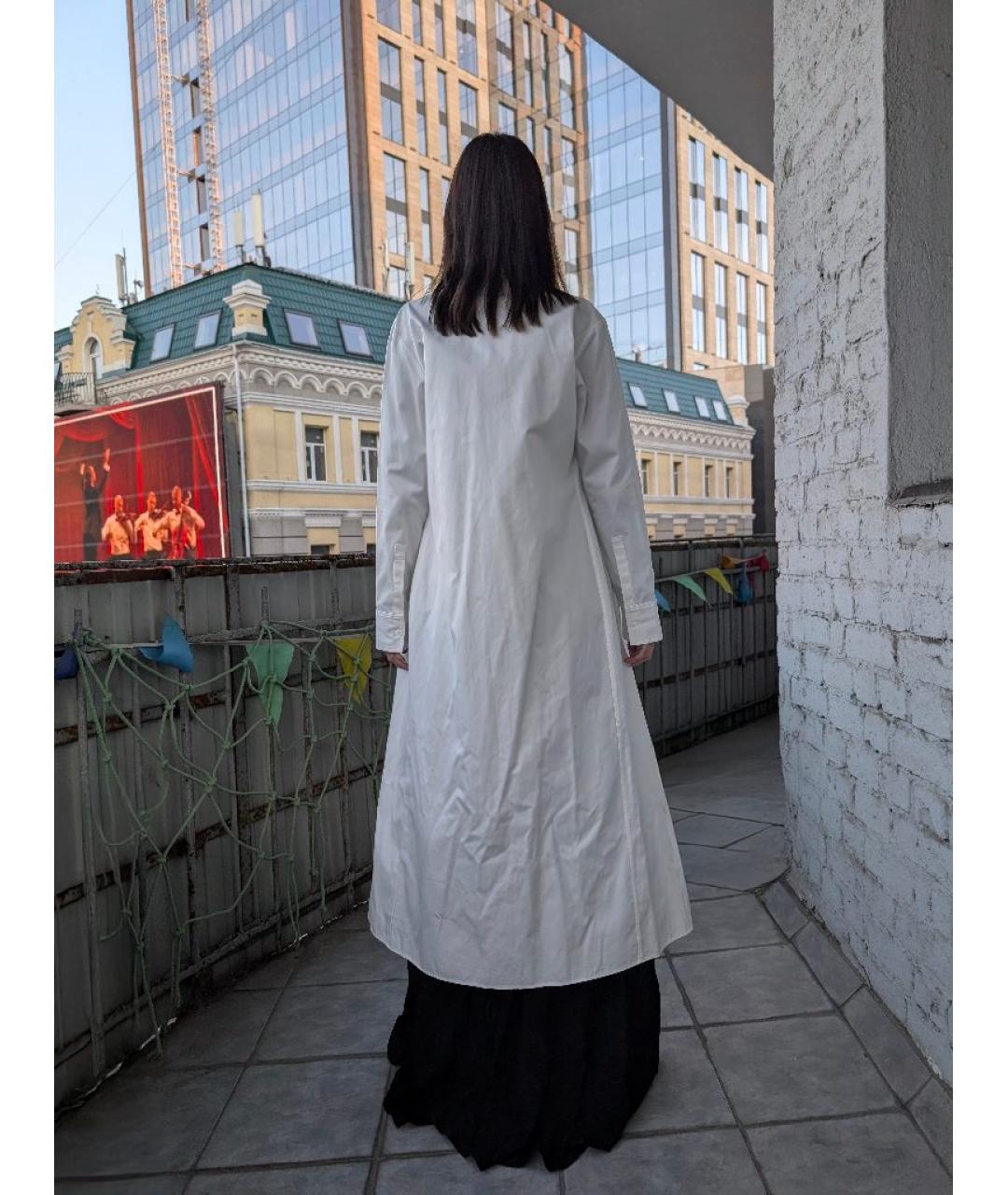 YOHJI YAMAMOTO Белое хлопковое повседневное платье, фото 2