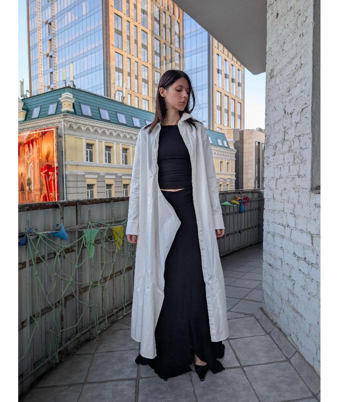 YOHJI YAMAMOTO Белое хлопковое повседневное платье, фото 6