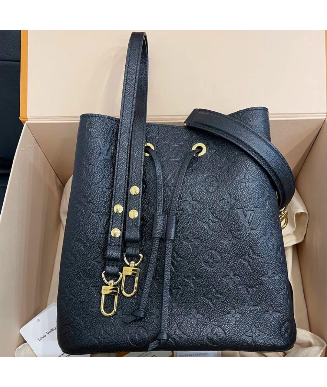 LOUIS VUITTON Черная кожаная сумка через плечо, фото 2