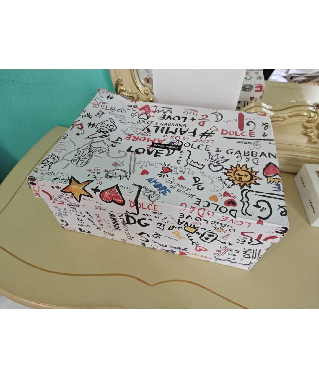 DOLCE&GABBANA Хаки кожаные высокие кроссовки / кеды, фото 7