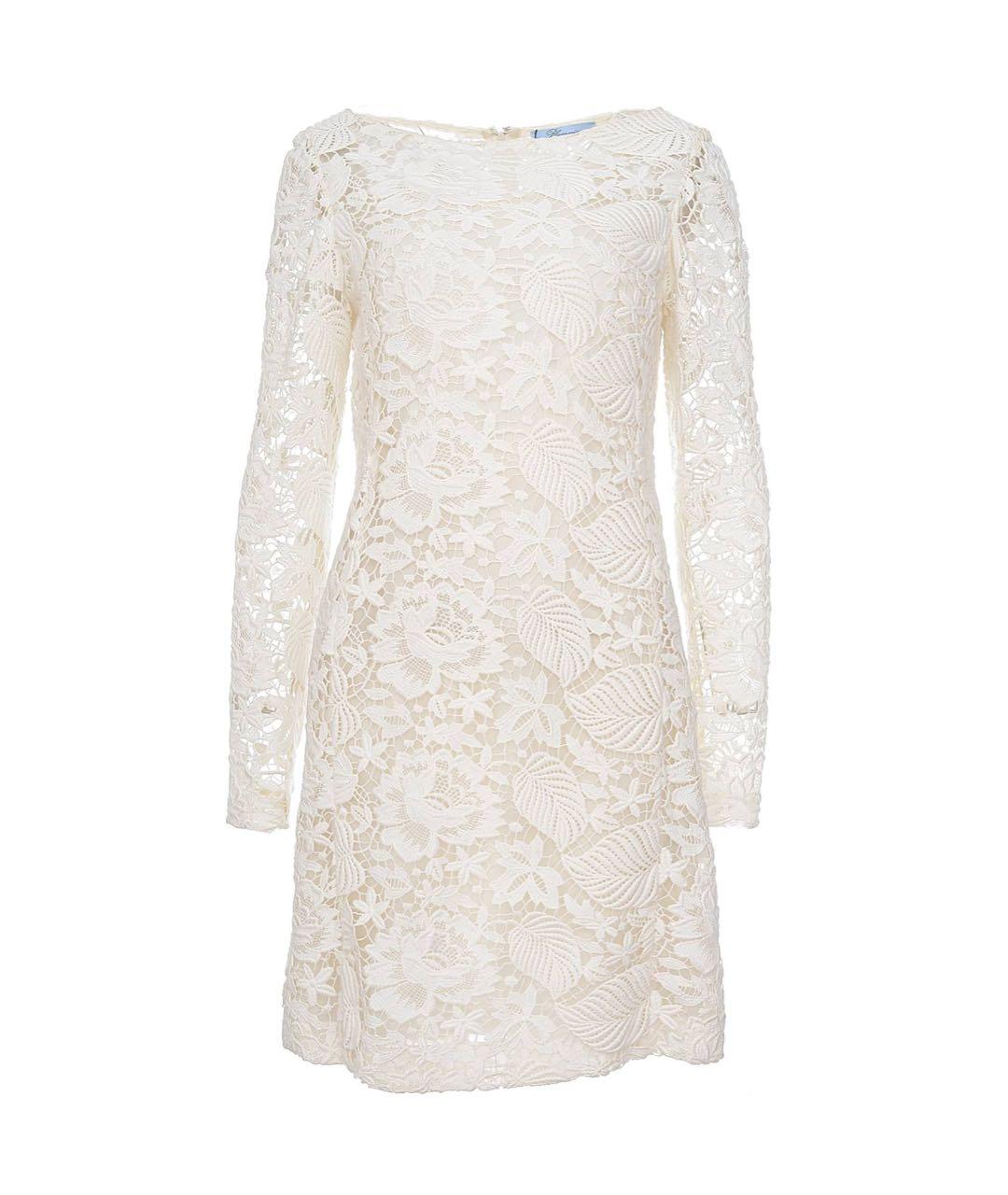 BLUMARINE Белое хлопковое коктейльное платье, фото 9