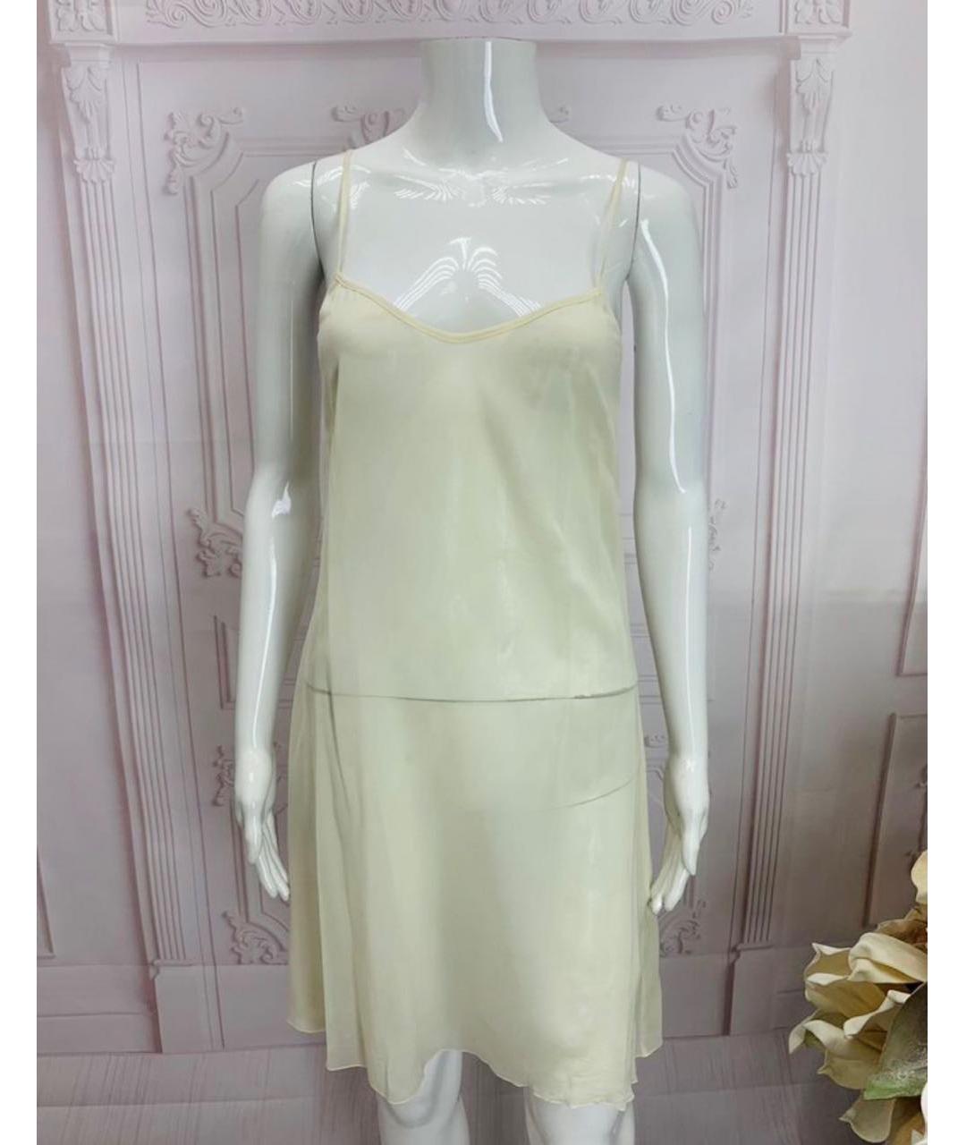 BLUMARINE Белое хлопковое коктейльное платье, фото 6