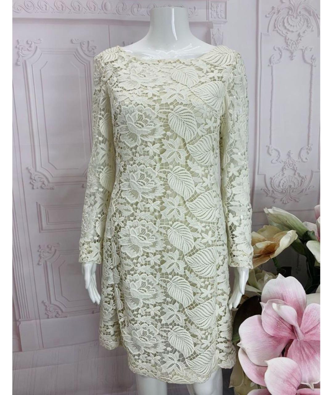 BLUMARINE Белое хлопковое коктейльное платье, фото 5