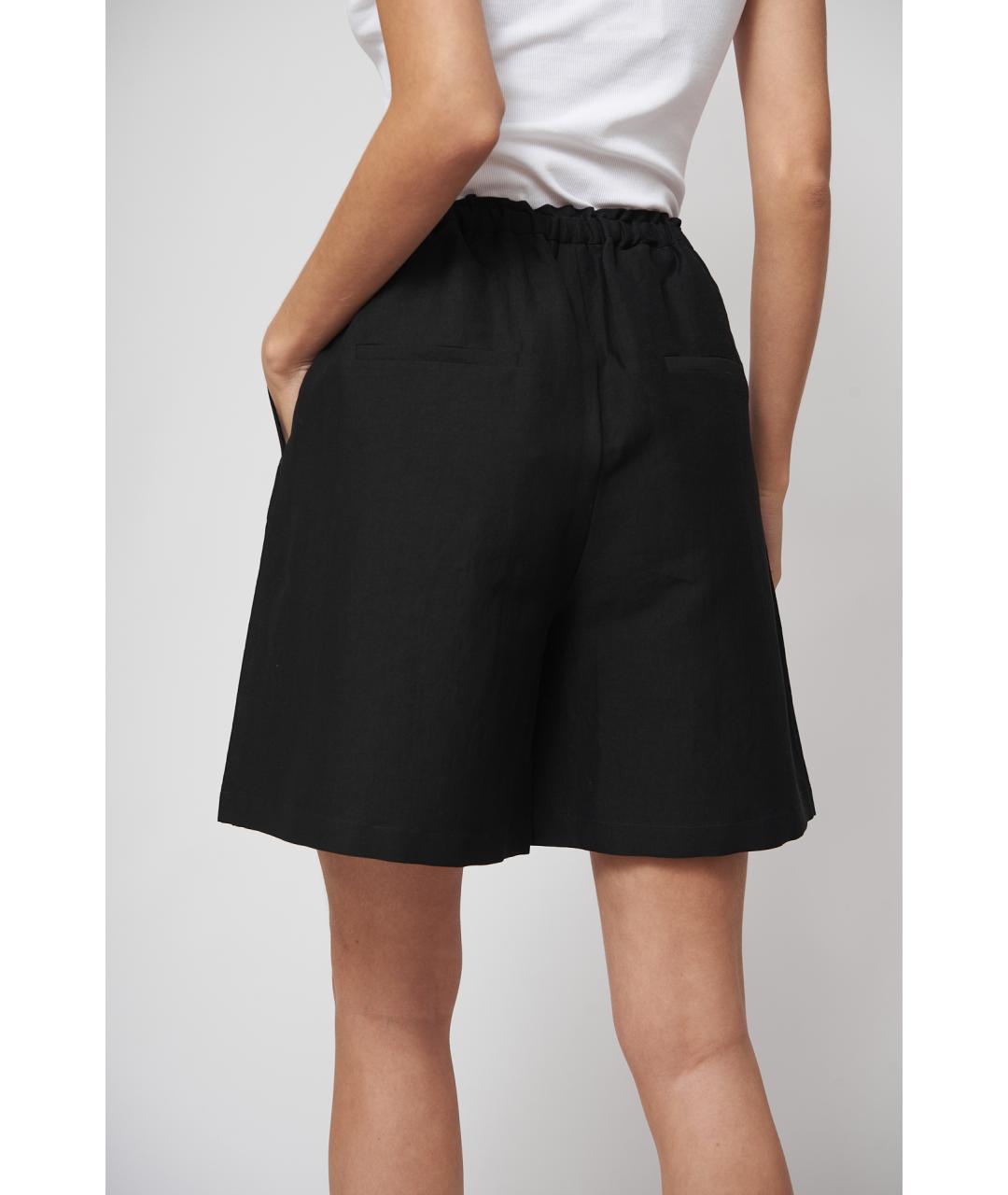 TOTEME Черные льняные шорты, фото 4