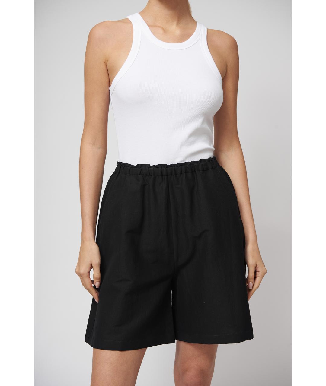 TOTEME Черные льняные шорты, фото 2