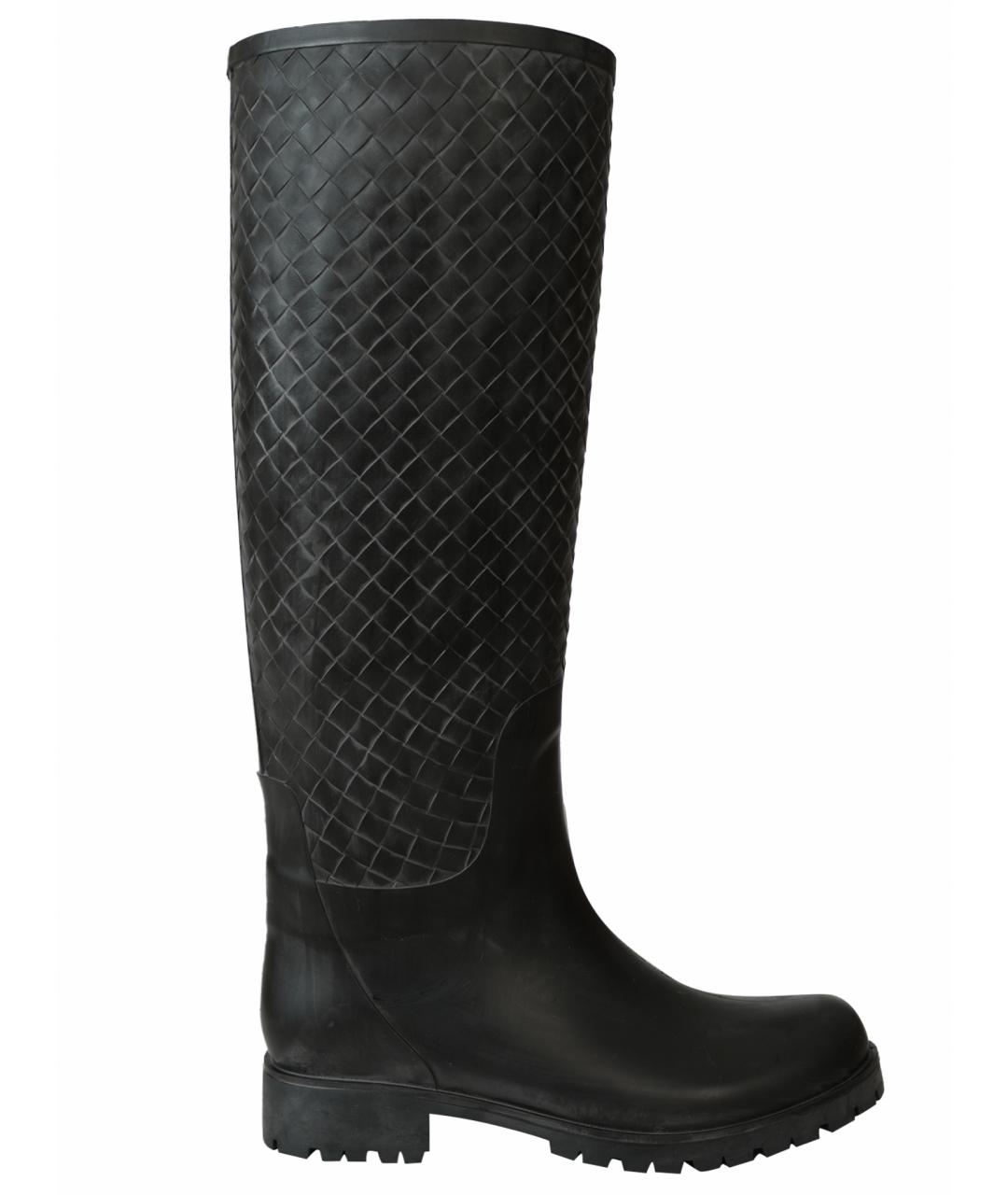 BOTTEGA VENETA Черные резиновые сапоги, фото 1