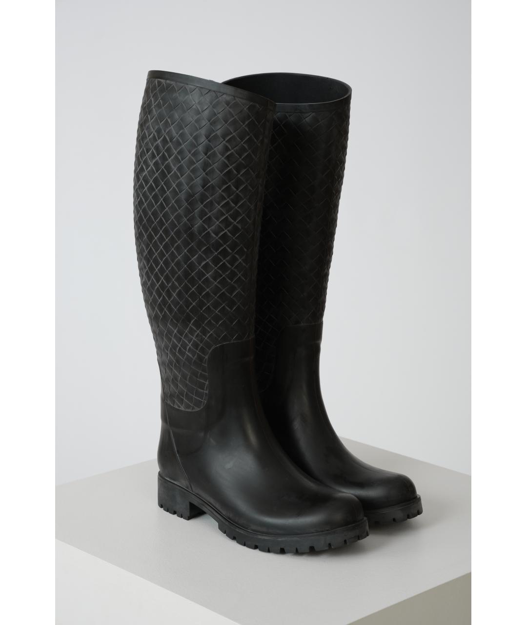 BOTTEGA VENETA Черные резиновые сапоги, фото 2