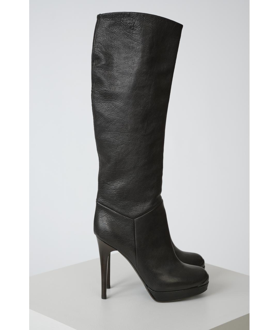 BOTTEGA VENETA Черные кожаные ботфорты, фото 6