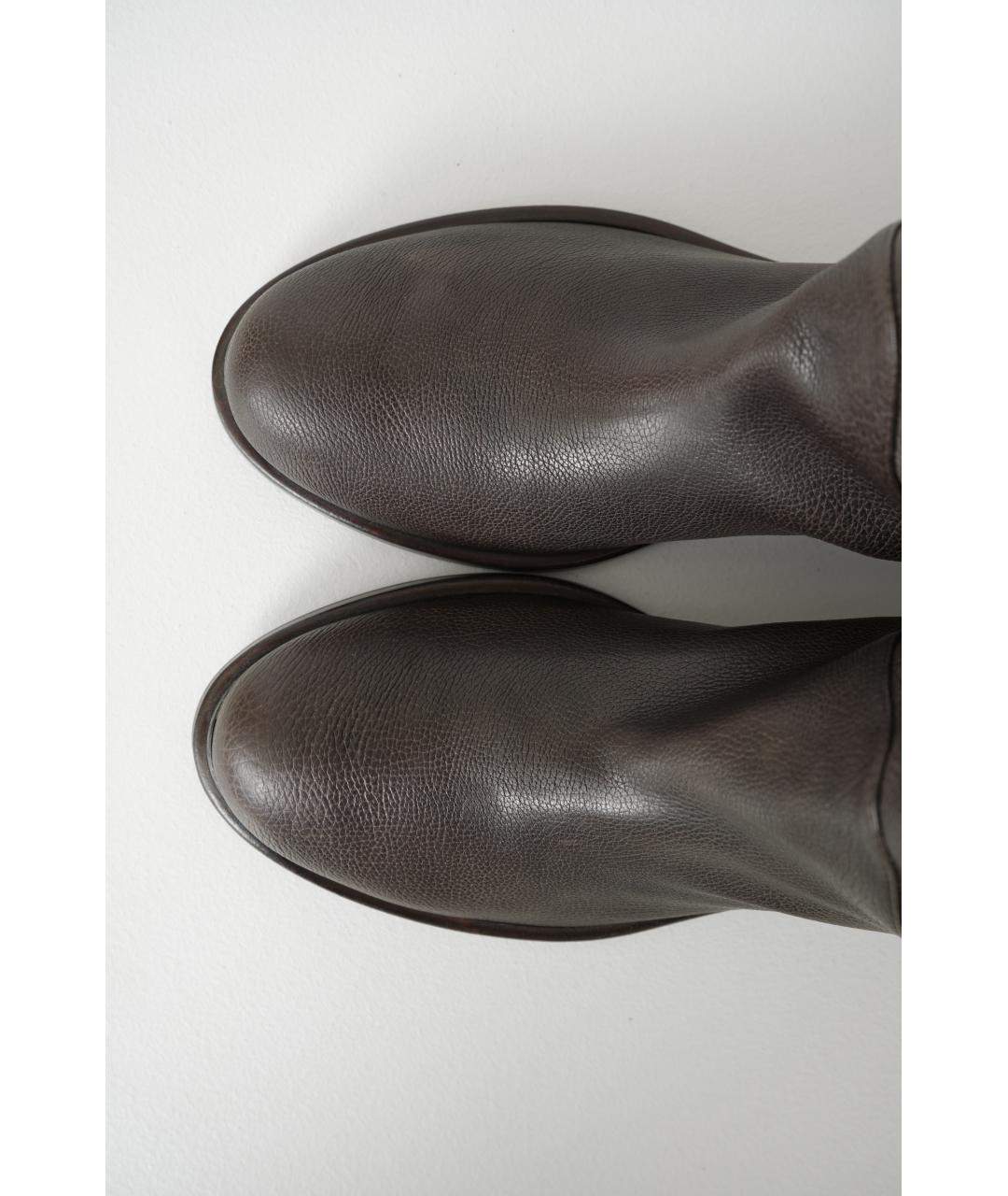 BOTTEGA VENETA Коричневые кожаные сапоги, фото 5