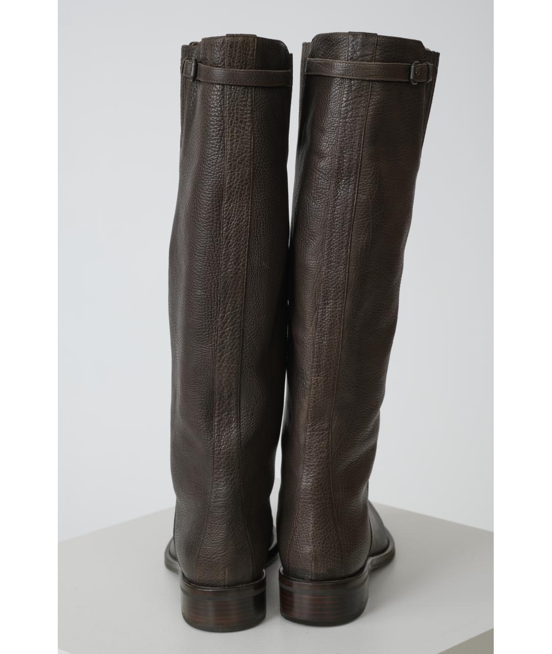 BOTTEGA VENETA Коричневые кожаные сапоги, фото 3
