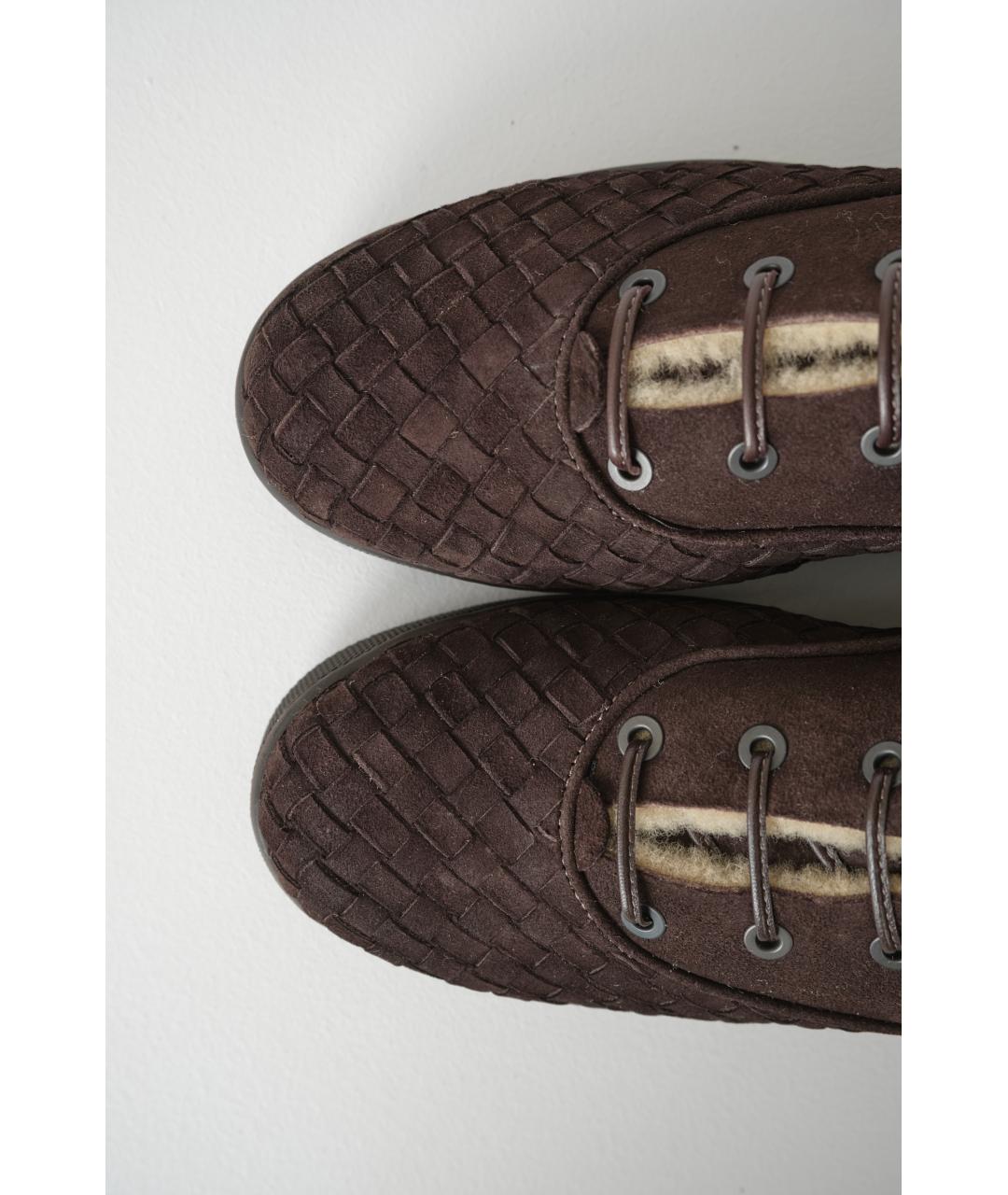 BOTTEGA VENETA Коричневые замшевые ботинки, фото 5