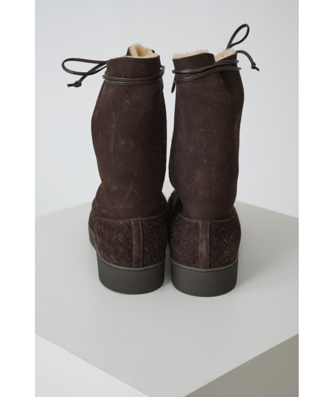 BOTTEGA VENETA Коричневые замшевые ботинки, фото 3