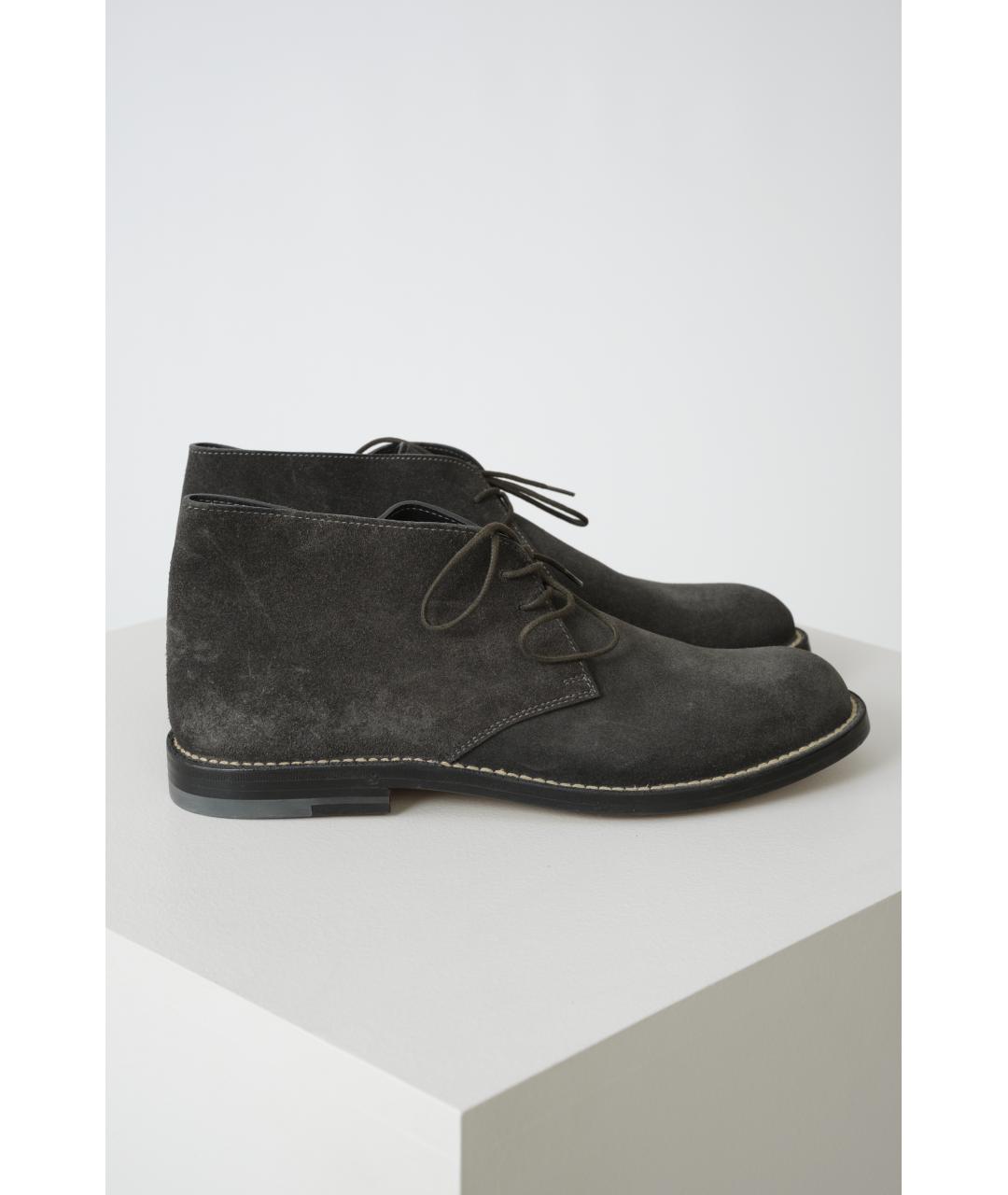 BOTTEGA VENETA Серые замшевые ботинки, фото 6