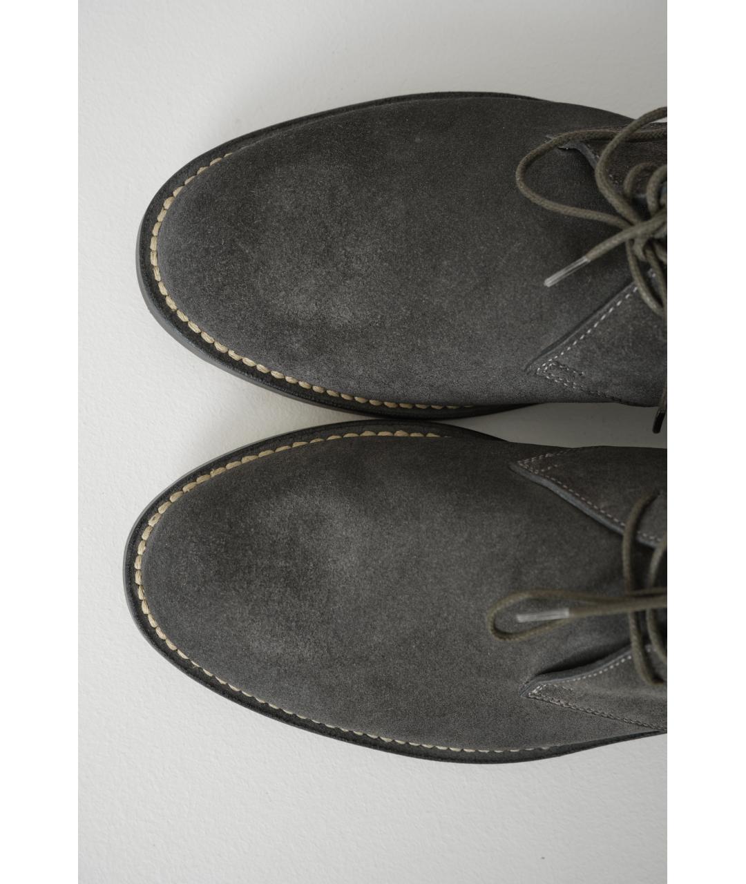 BOTTEGA VENETA Серые замшевые ботинки, фото 5