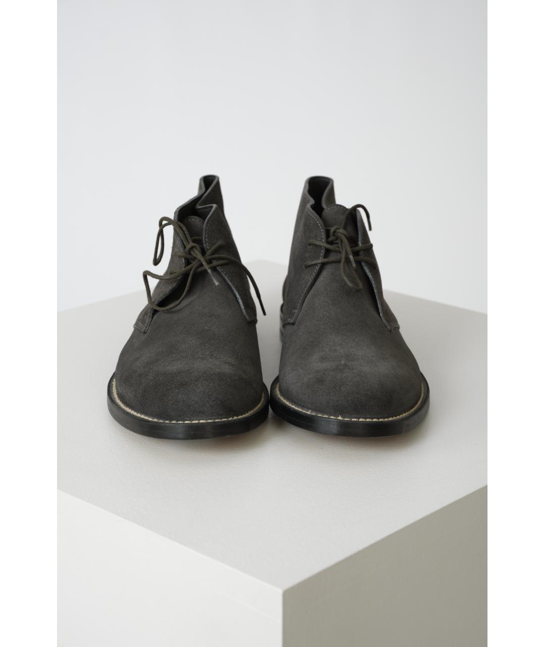 BOTTEGA VENETA Серые замшевые ботинки, фото 4