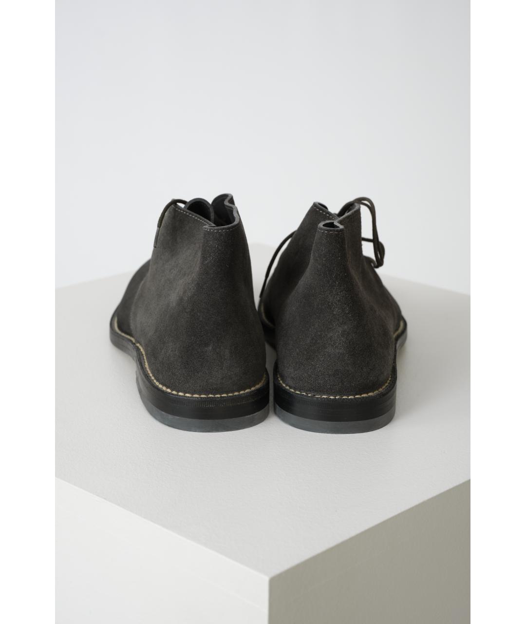 BOTTEGA VENETA Серые замшевые ботинки, фото 3