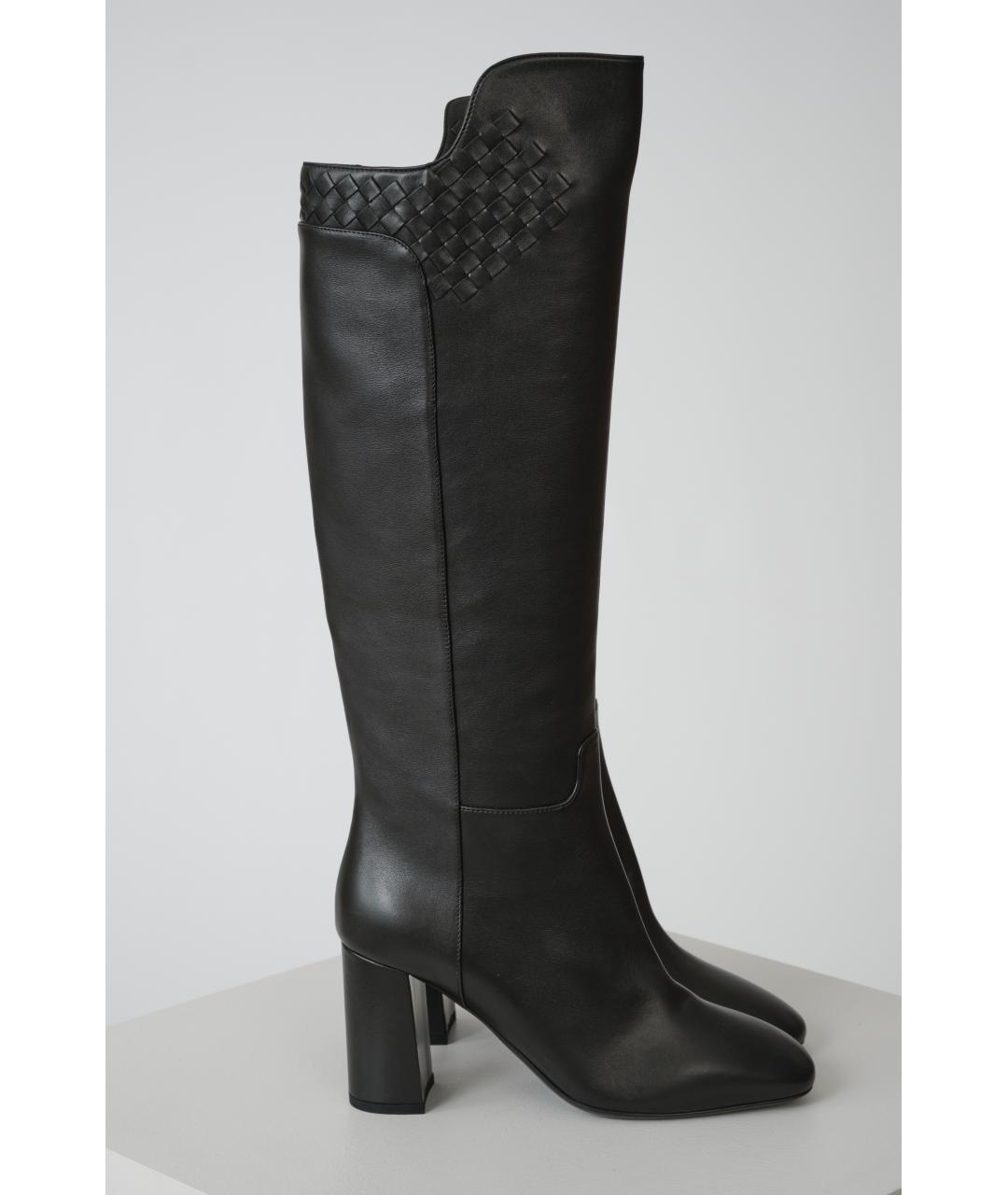 BOTTEGA VENETA Черные кожаные сапоги, фото 6