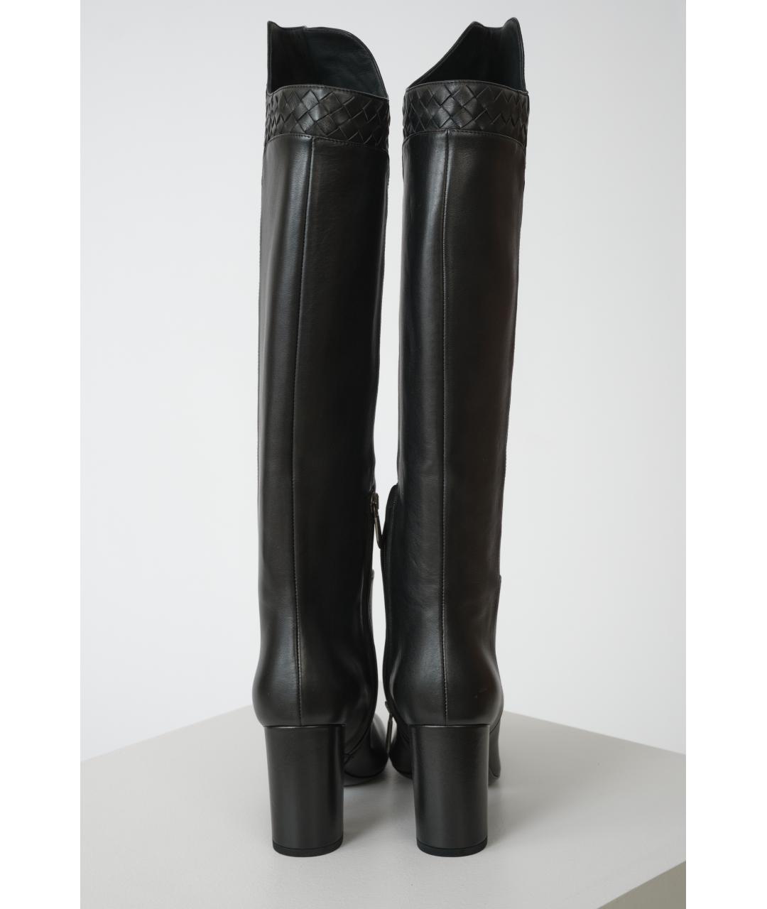 BOTTEGA VENETA Черные кожаные сапоги, фото 3