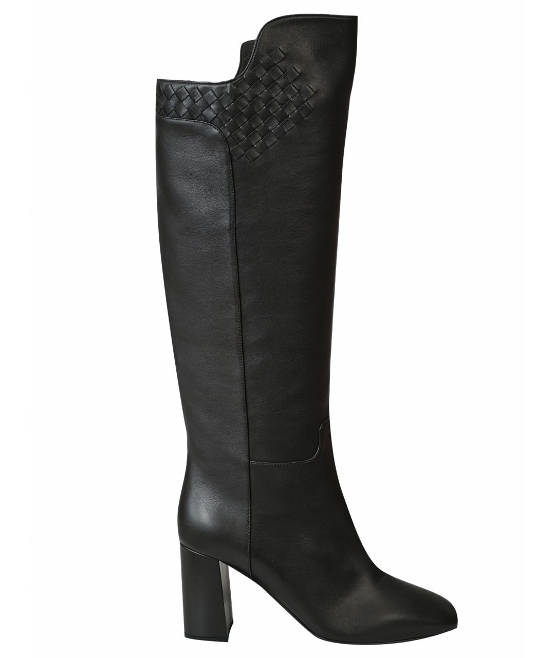 BOTTEGA VENETA Черные кожаные сапоги, фото 1