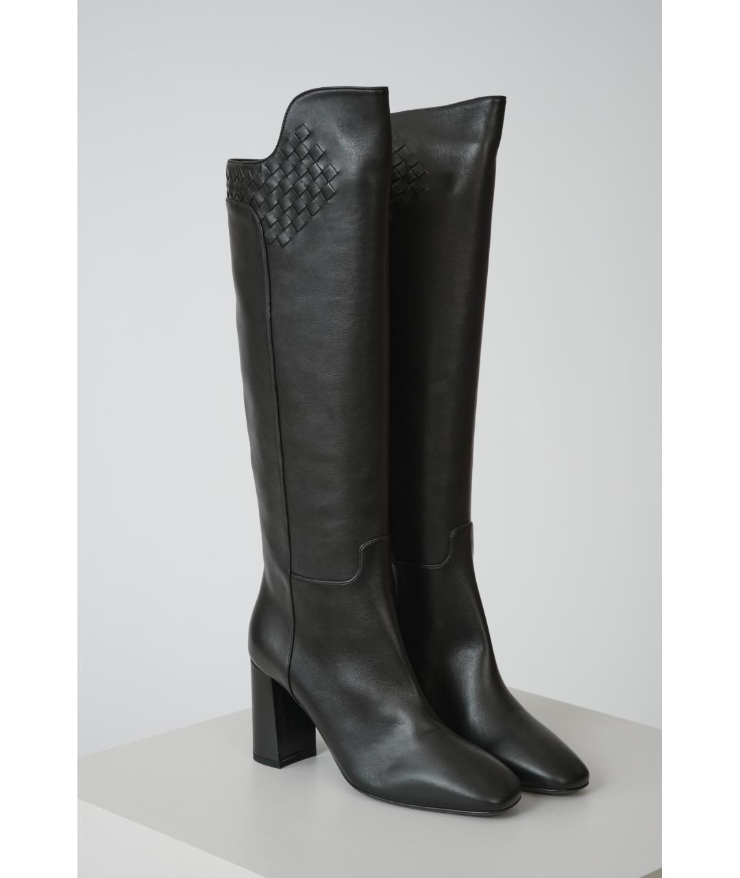 BOTTEGA VENETA Черные кожаные сапоги, фото 2