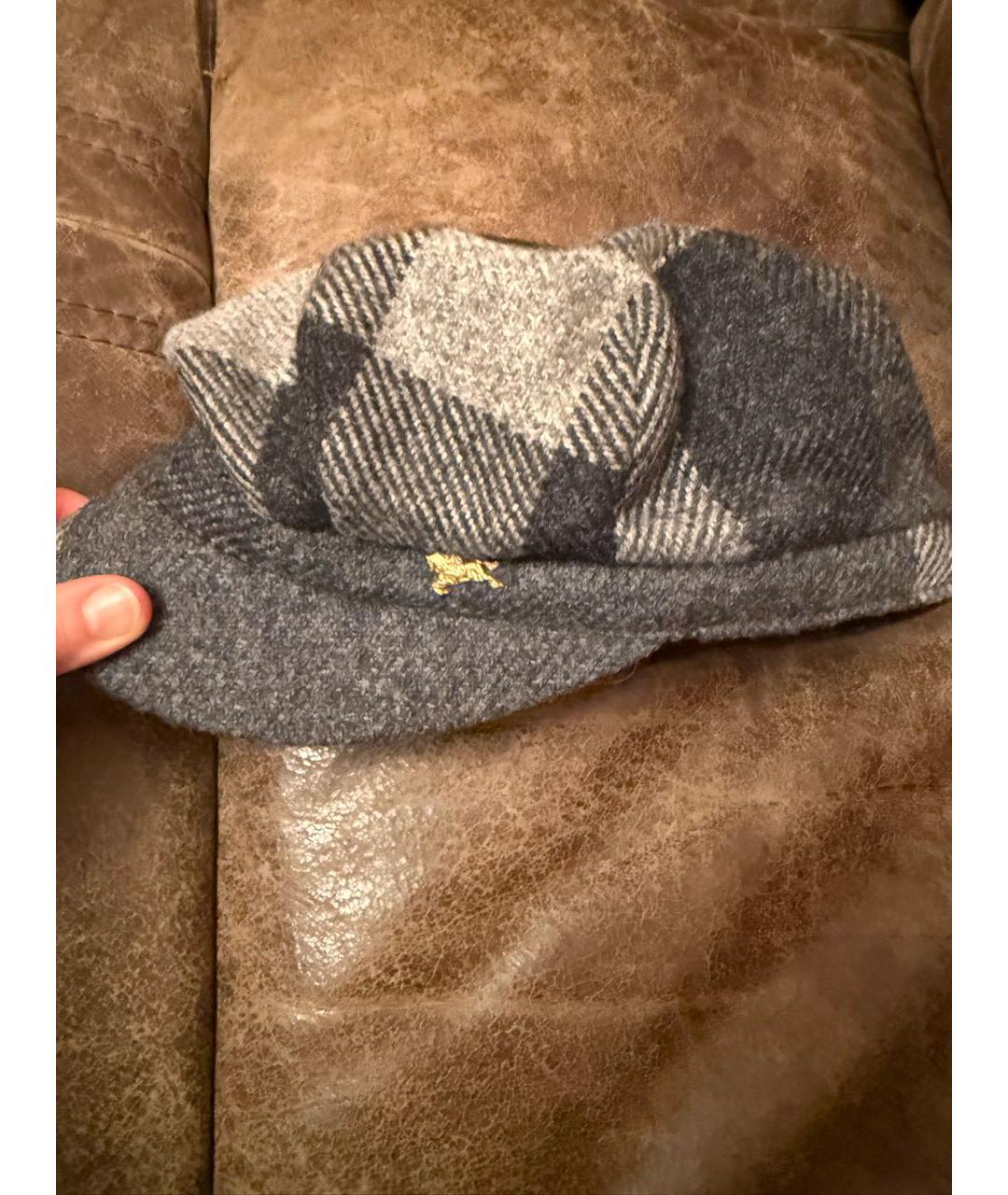BURBERRY Серая шерстяная кепка, фото 2