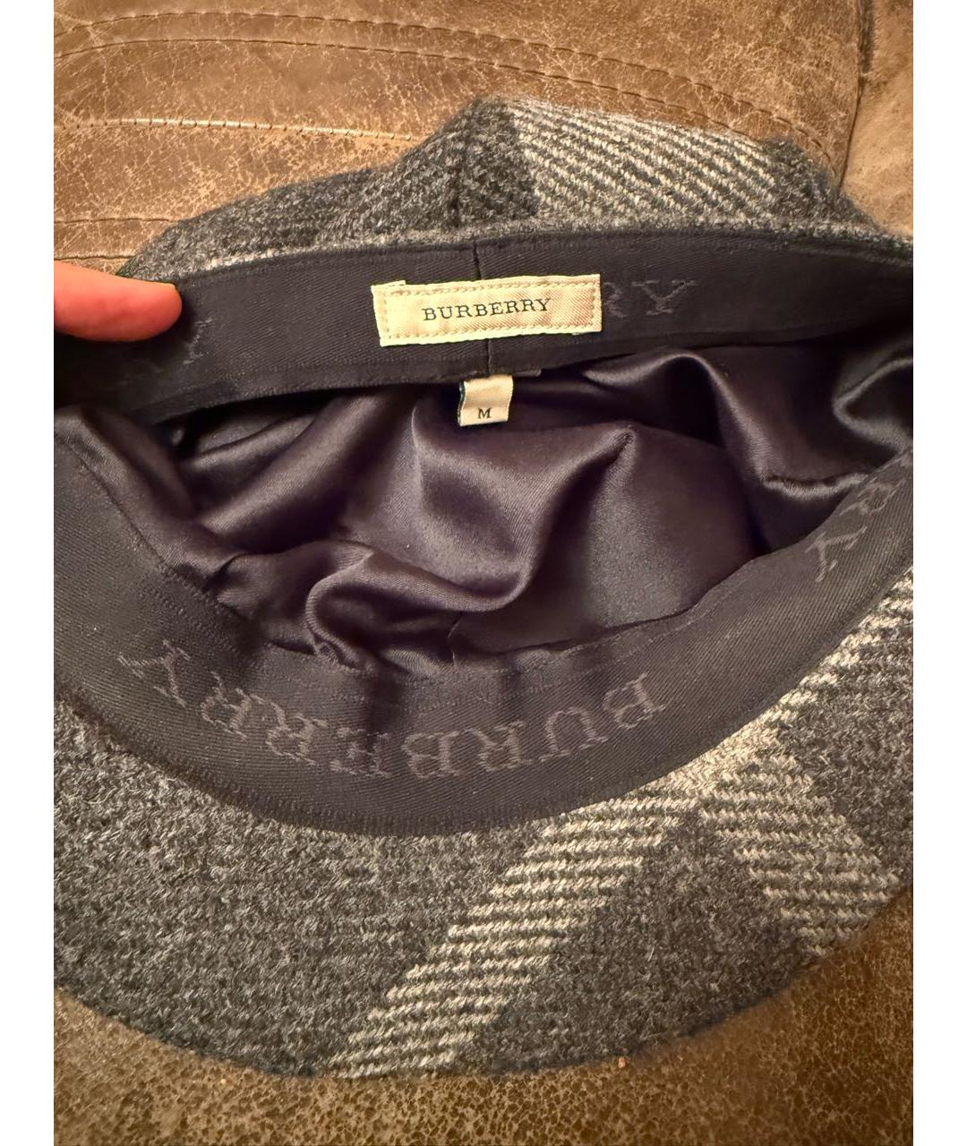 BURBERRY Серая шерстяная кепка, фото 3