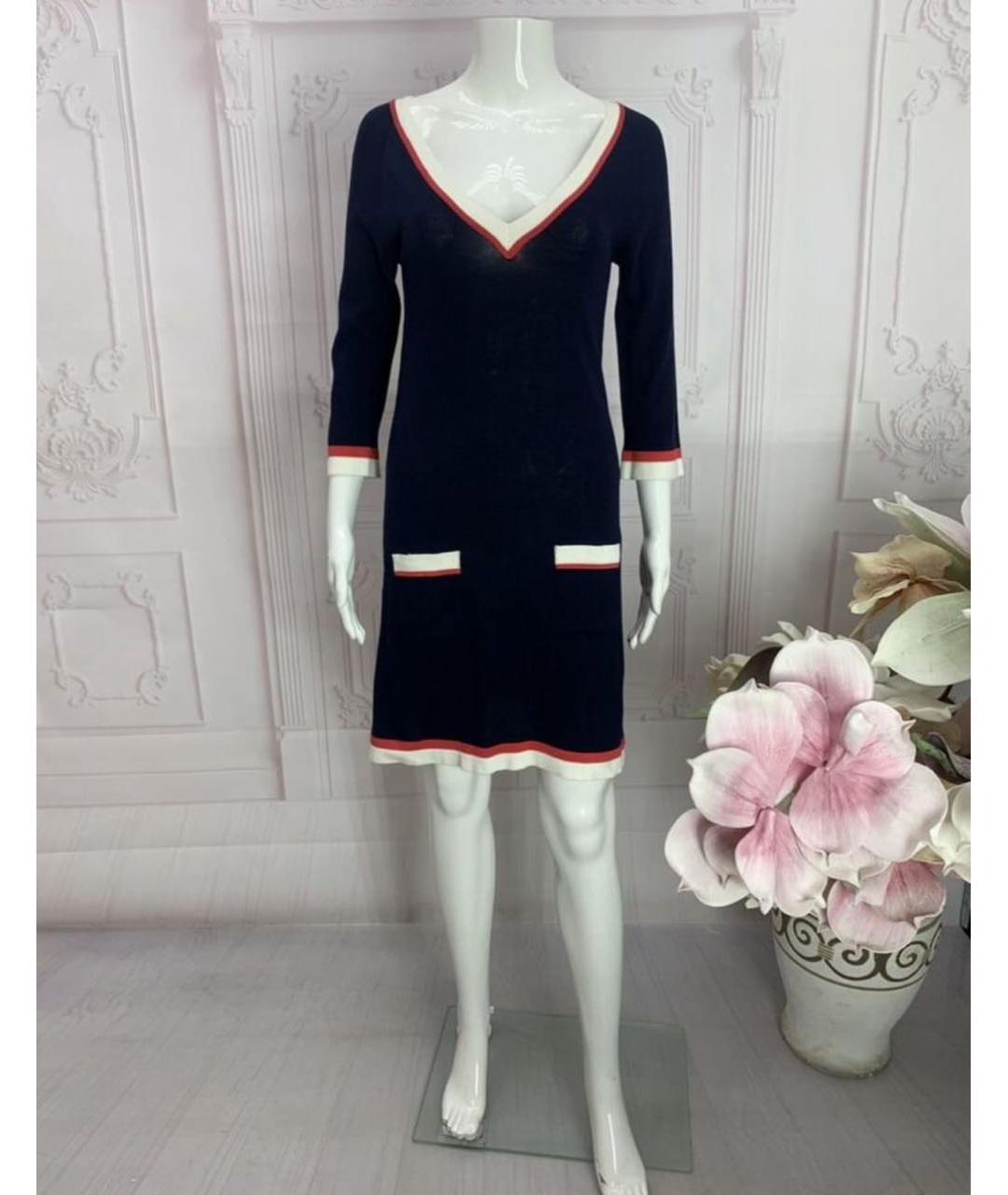 JO NO FUI Темно-синее хлопковое повседневное платье, фото 8