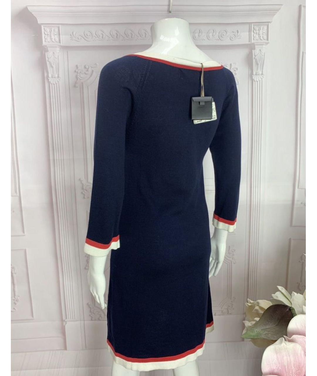 JO NO FUI Темно-синее хлопковое повседневное платье, фото 5