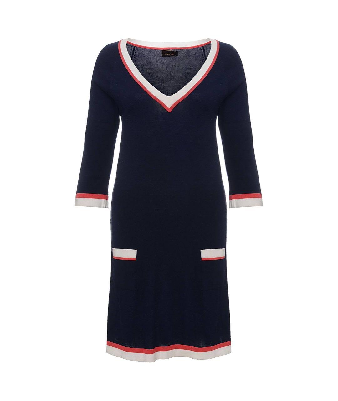 JO NO FUI Темно-синее хлопковое повседневное платье, фото 9