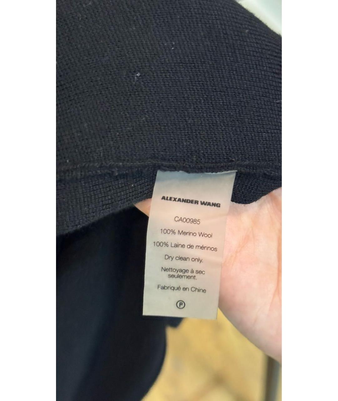 T BY ALEXANDER WANG Черное шерстяное коктейльное платье, фото 4