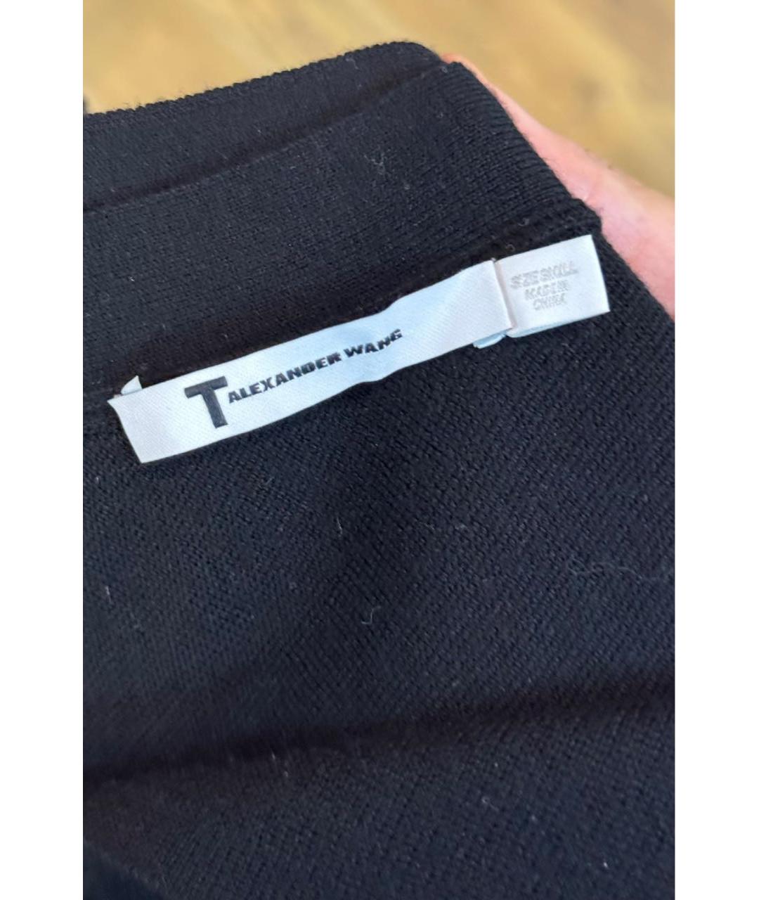 T BY ALEXANDER WANG Черное шерстяное коктейльное платье, фото 3