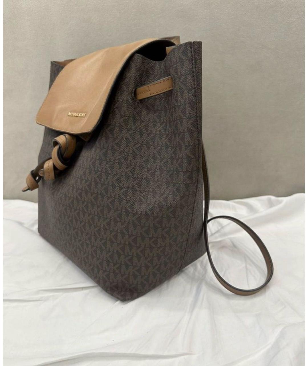 MICHAEL KORS Коричневый кожаный рюкзак, фото 2