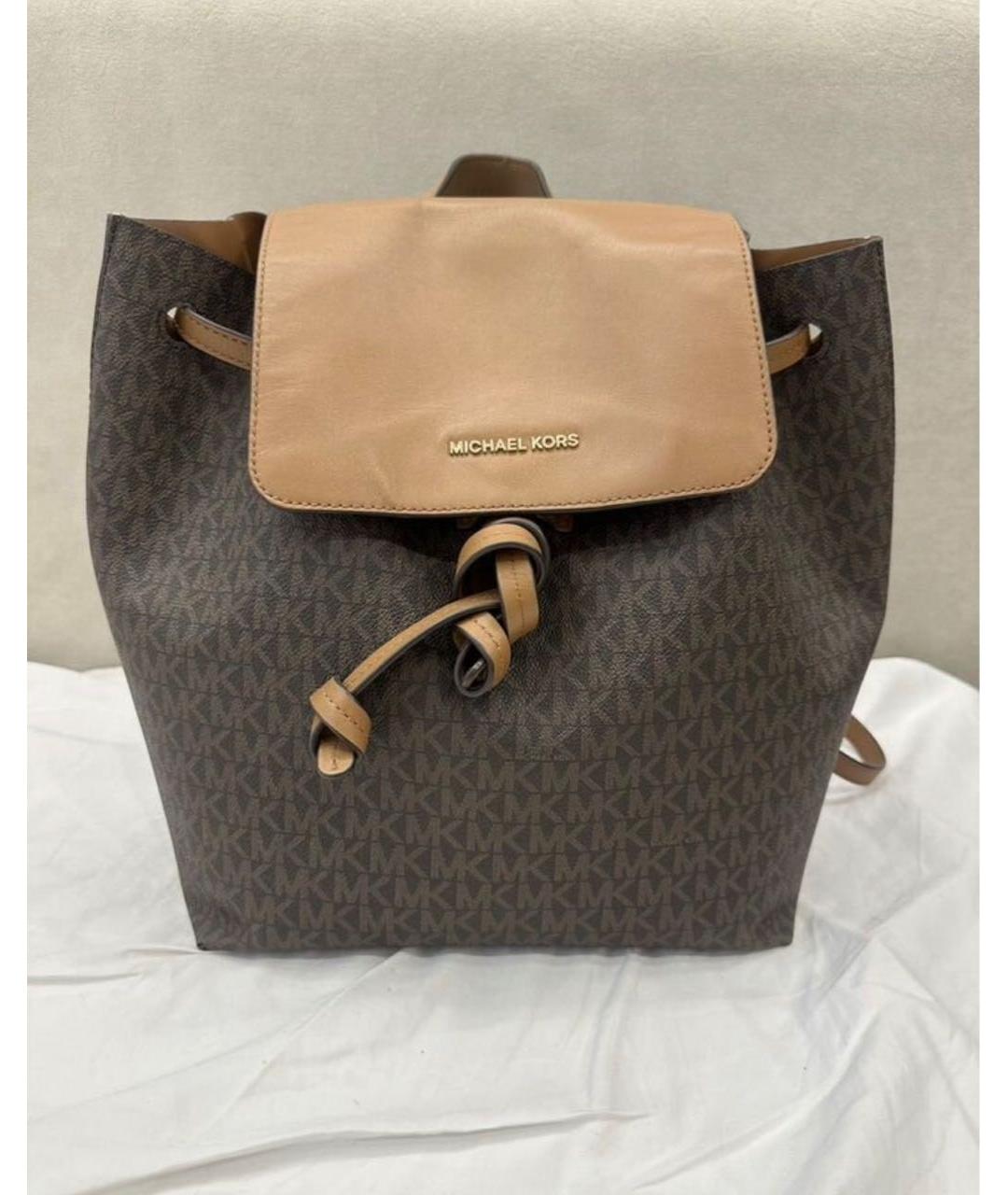 MICHAEL KORS Коричневый кожаный рюкзак, фото 7