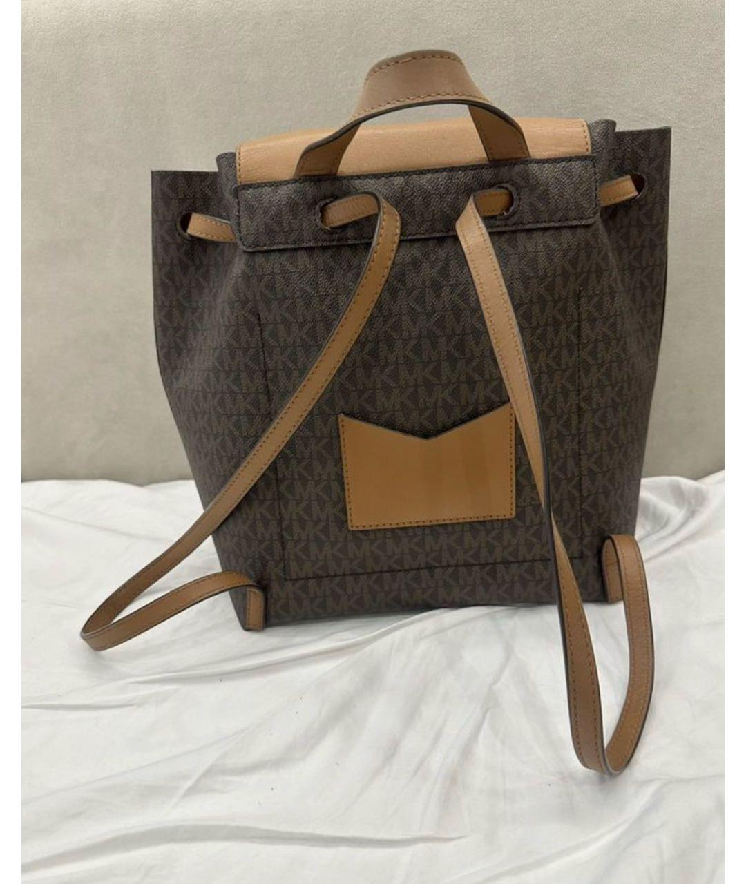 MICHAEL KORS Коричневый кожаный рюкзак, фото 3