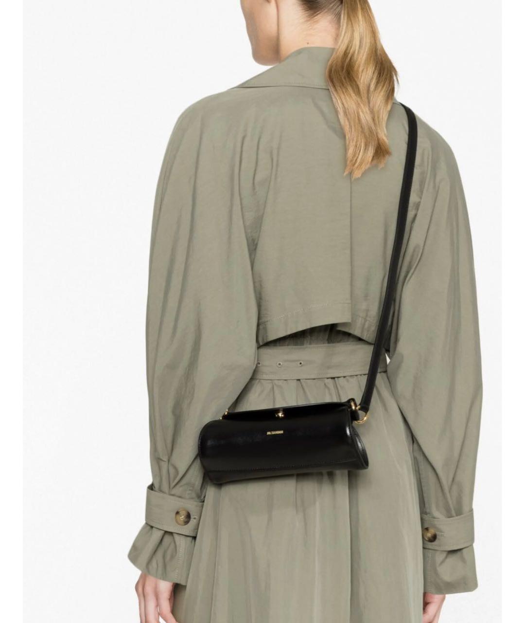 JIL SANDER Черная кожаная сумка с короткими ручками, фото 2