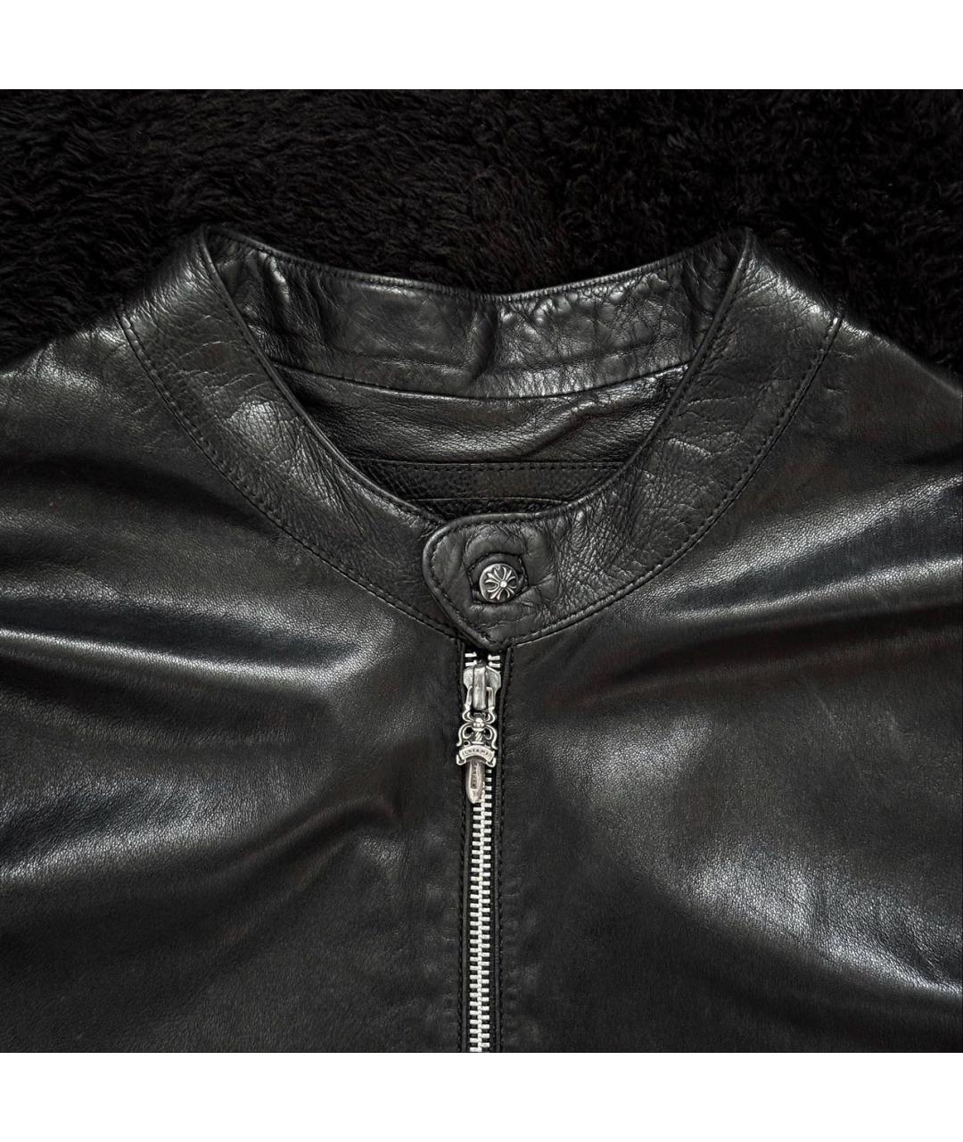 CHROME HEARTS Черная кожаная куртка, фото 6