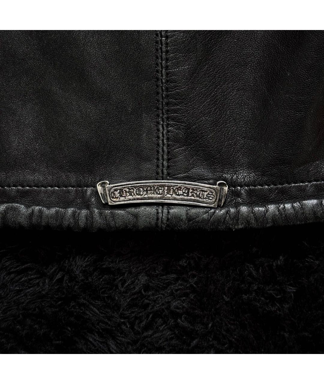 CHROME HEARTS Черная кожаная куртка, фото 3