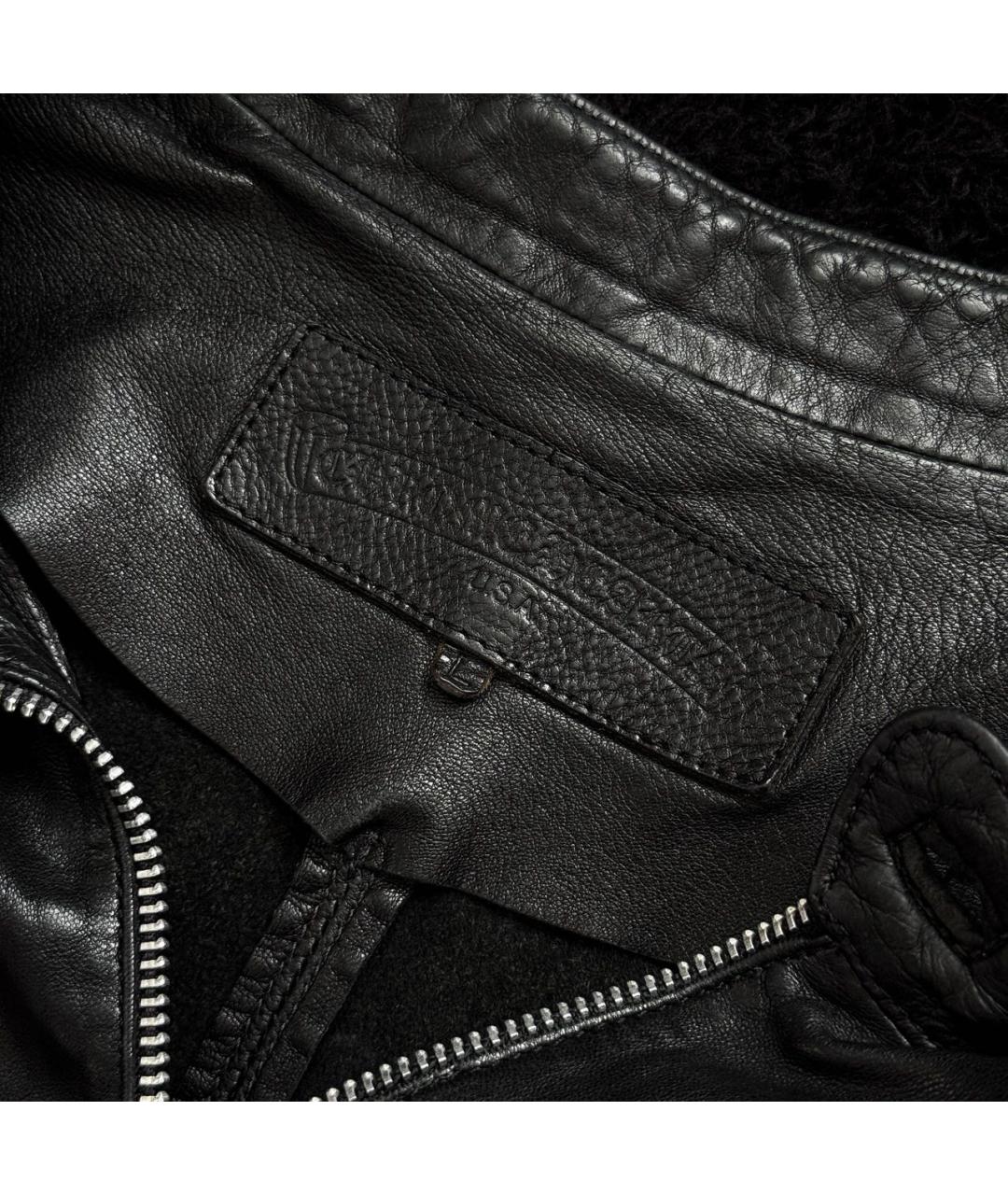 CHROME HEARTS Черная кожаная куртка, фото 4