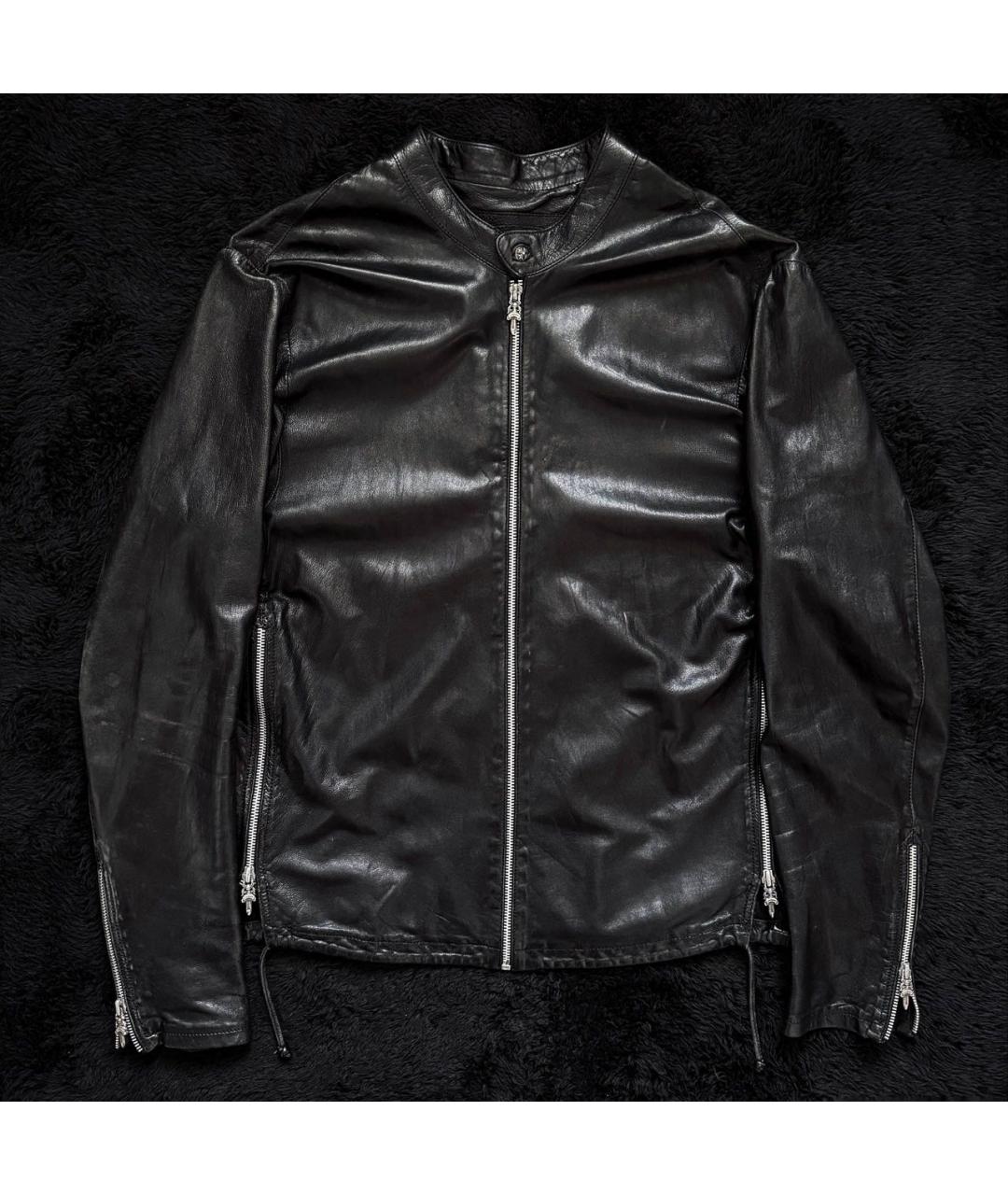 CHROME HEARTS Черная кожаная куртка, фото 7