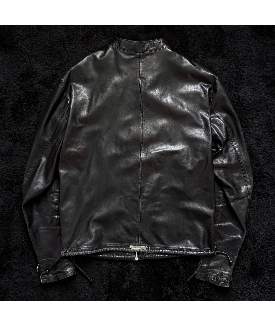 CHROME HEARTS Черная кожаная куртка, фото 2