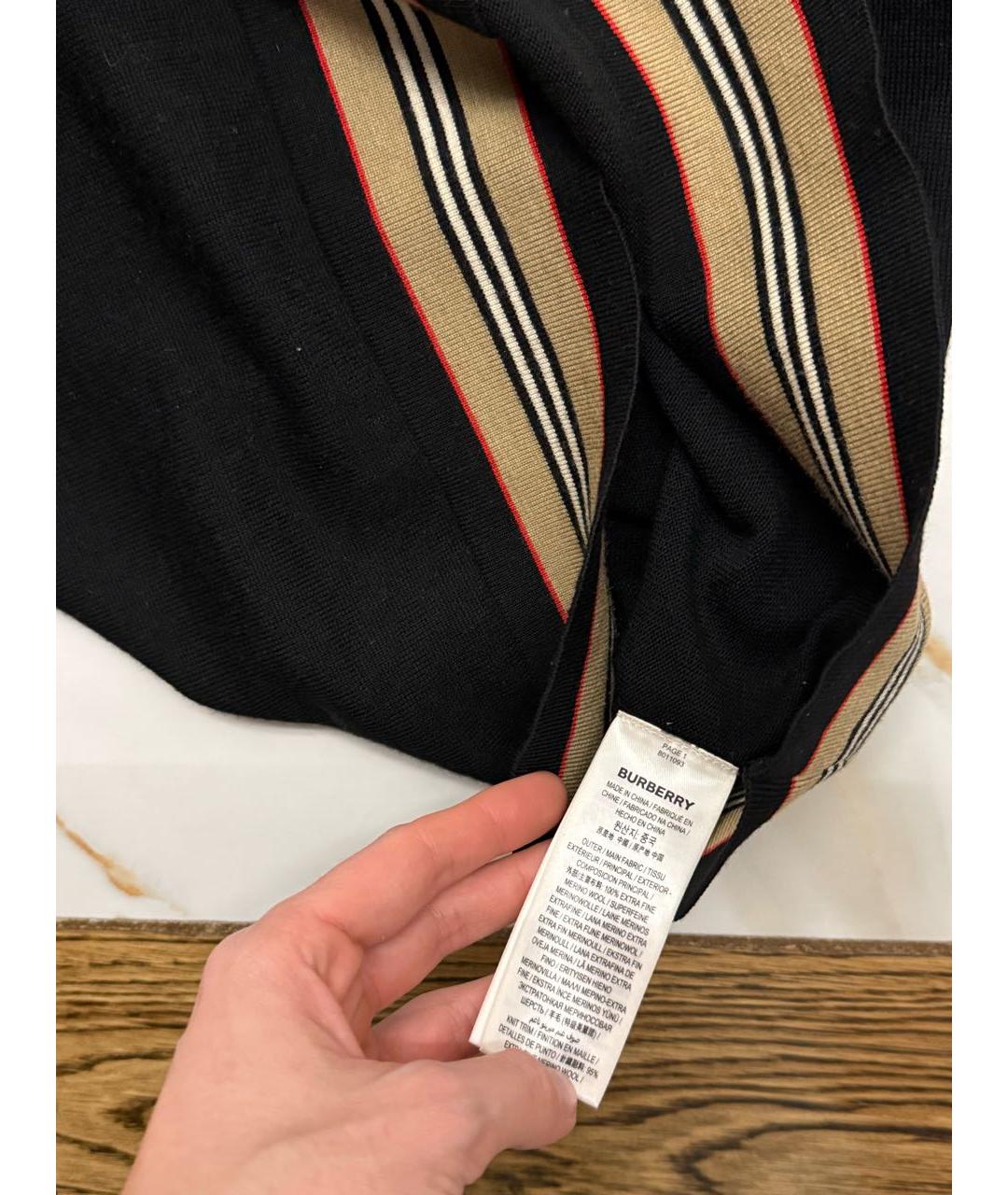 BURBERRY Черный шерстяной джемпер / свитер, фото 6