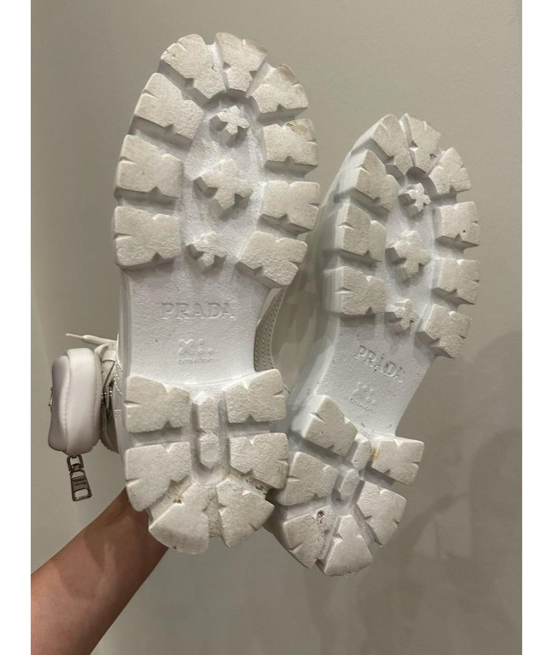 PRADA Белые кожаные ботинки, фото 5