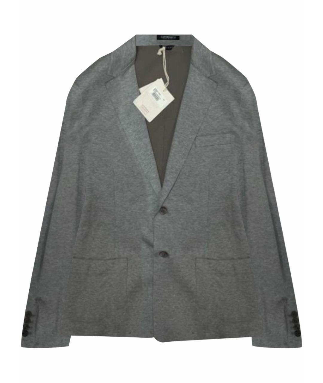 CAPOBIANCO Серый хлопковый пиджак, фото 1