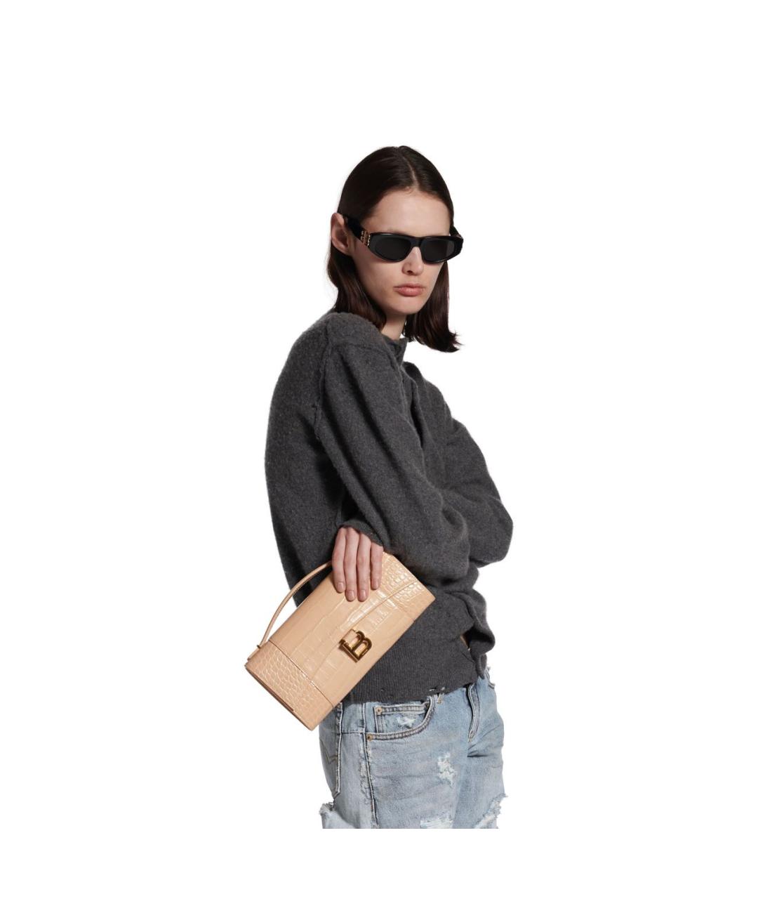 BALENCIAGA Бежевая кожаная сумка через плечо, фото 3