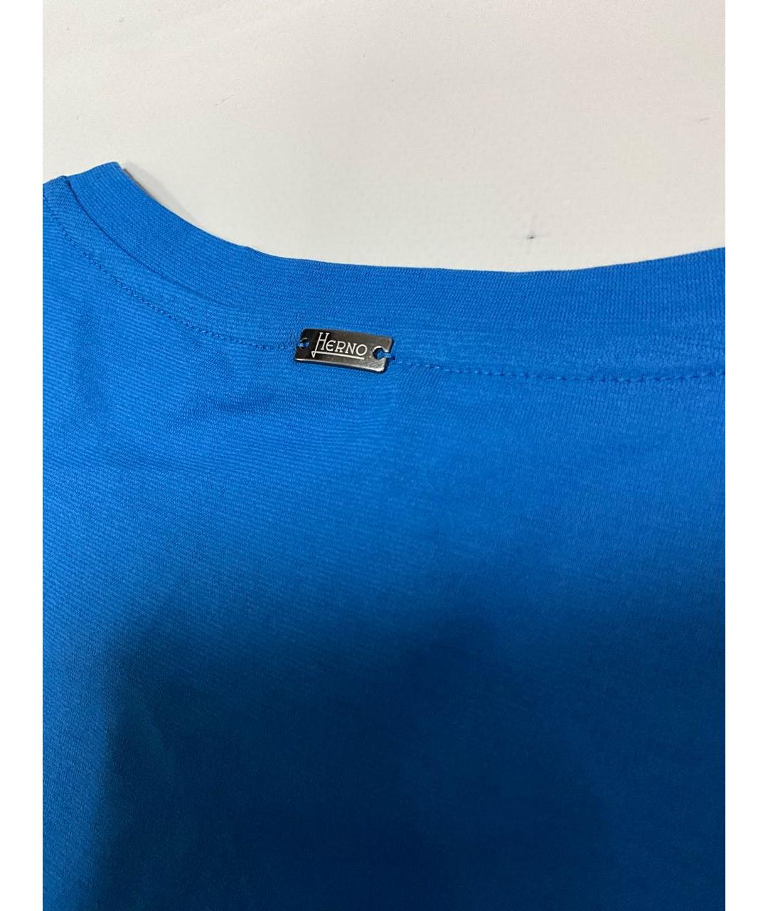 HERNO Синяя хлопковая футболка, фото 7