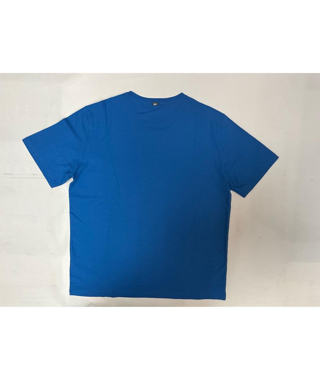 HERNO Синяя хлопковая футболка, фото 6