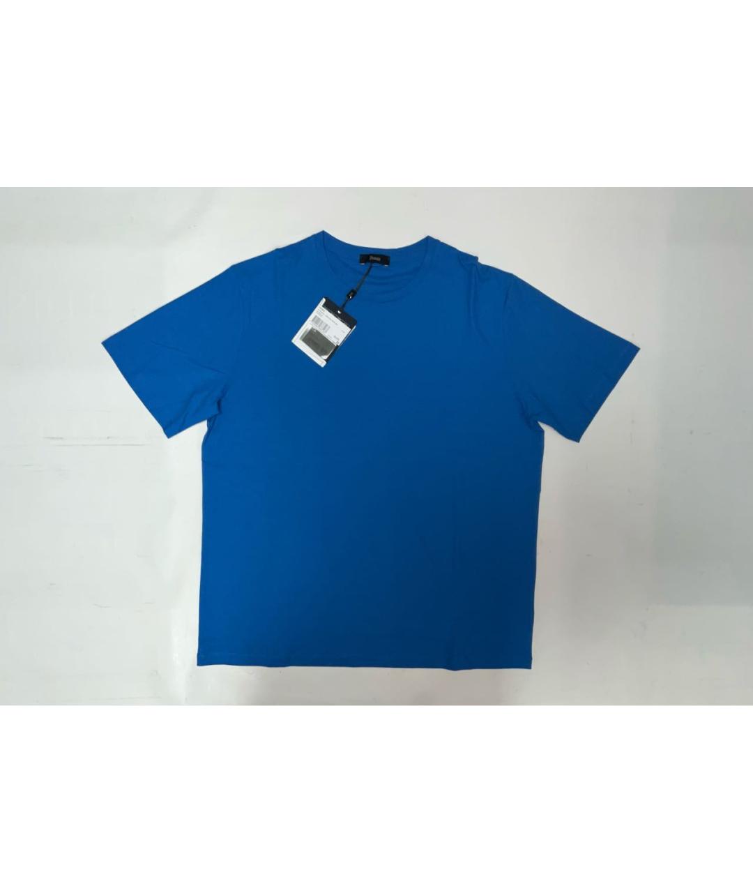 HERNO Синяя хлопковая футболка, фото 2