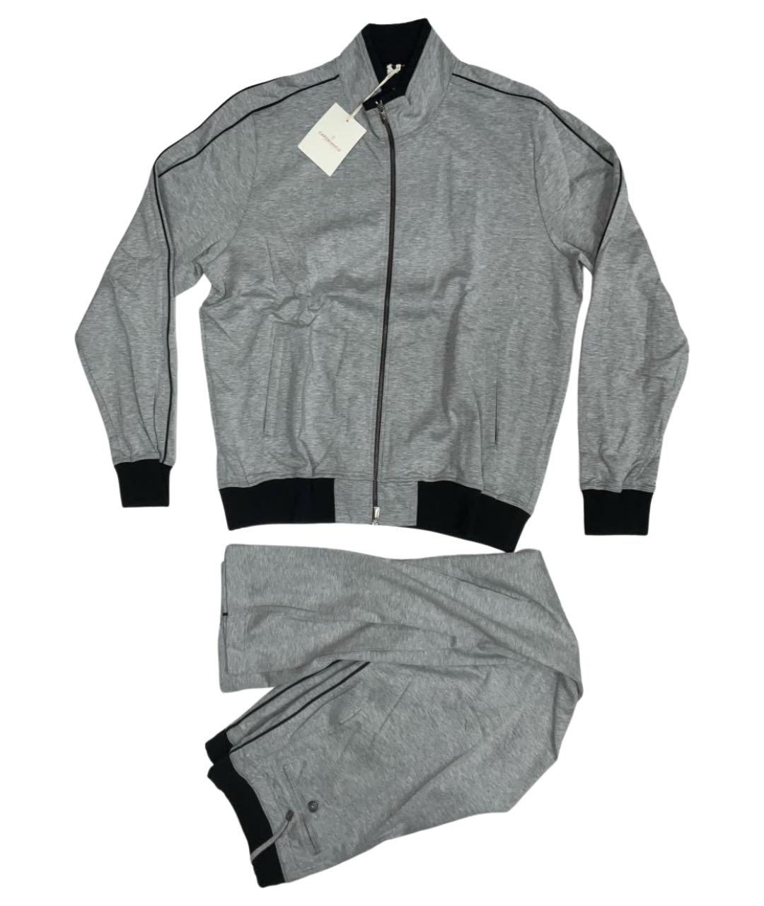 CAPOBIANCO Серый хлопковый спортивный костюм, фото 1
