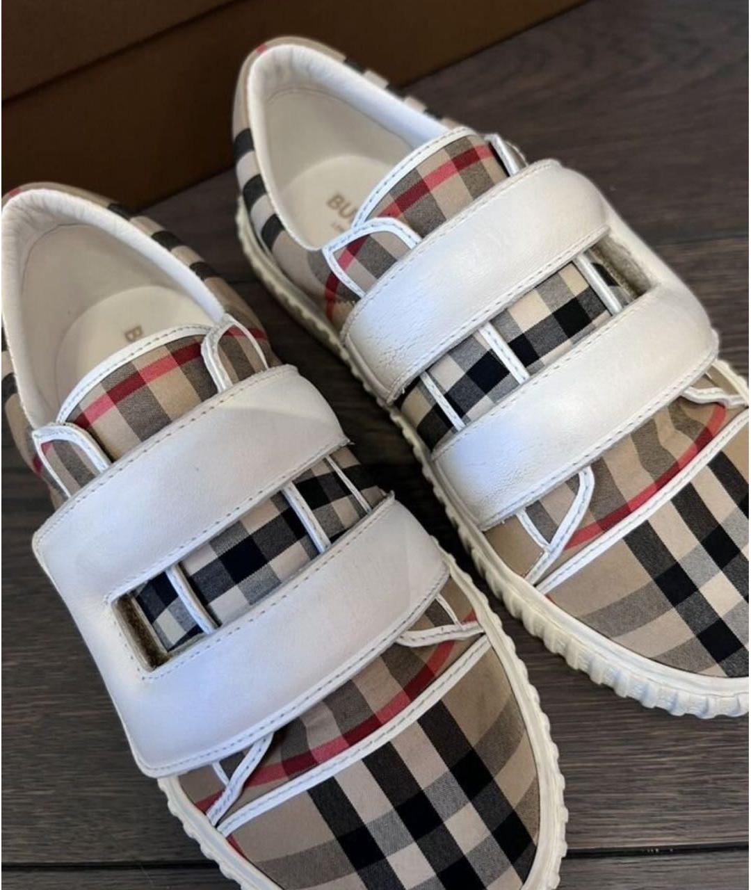 BURBERRY Коричневые текстильные кеды, фото 3